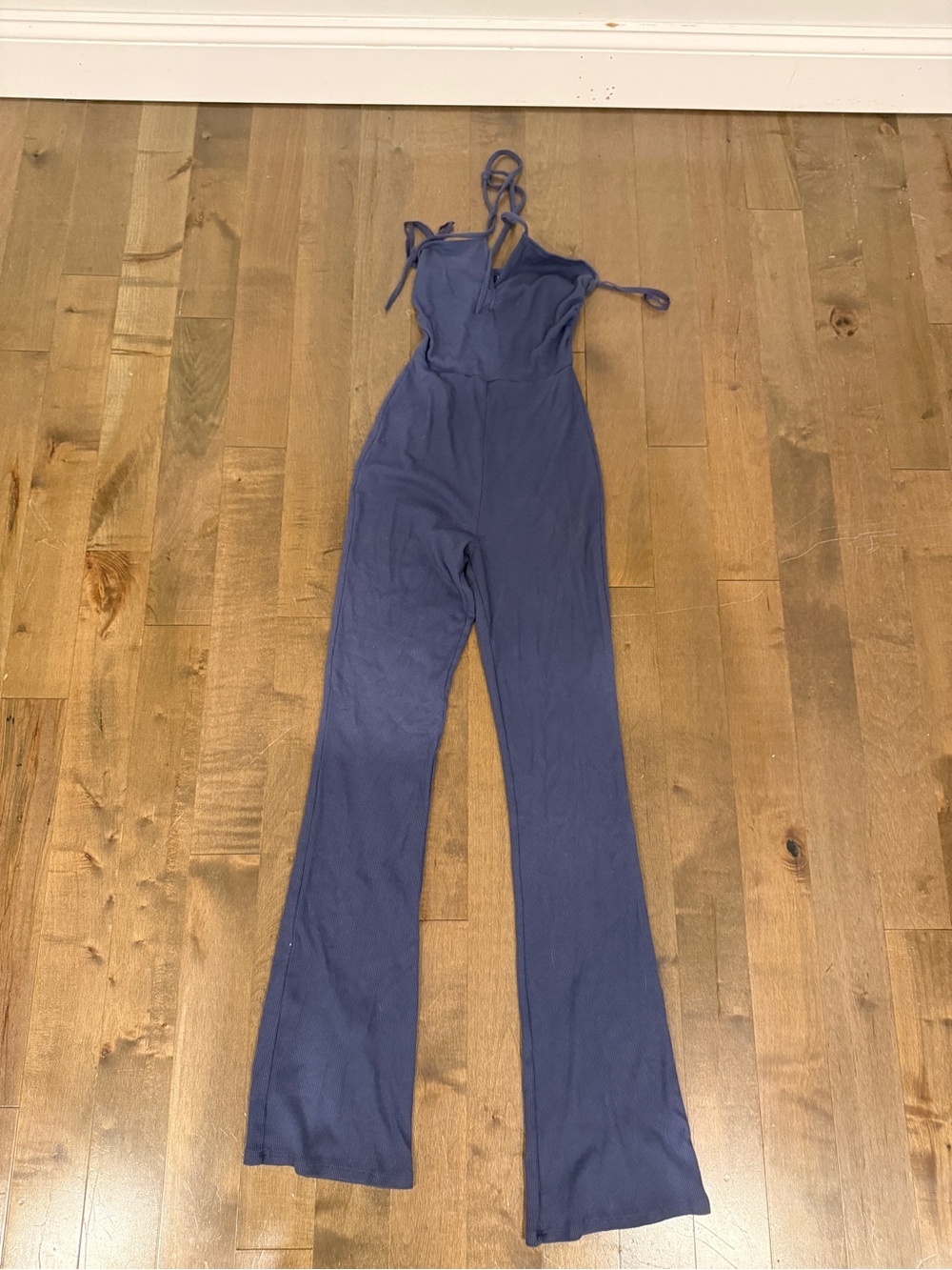 aerie Navy Blue Tie-Shoulder Jumpsuit